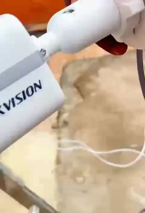 Video of a Hikvision CCTV camera being mounted