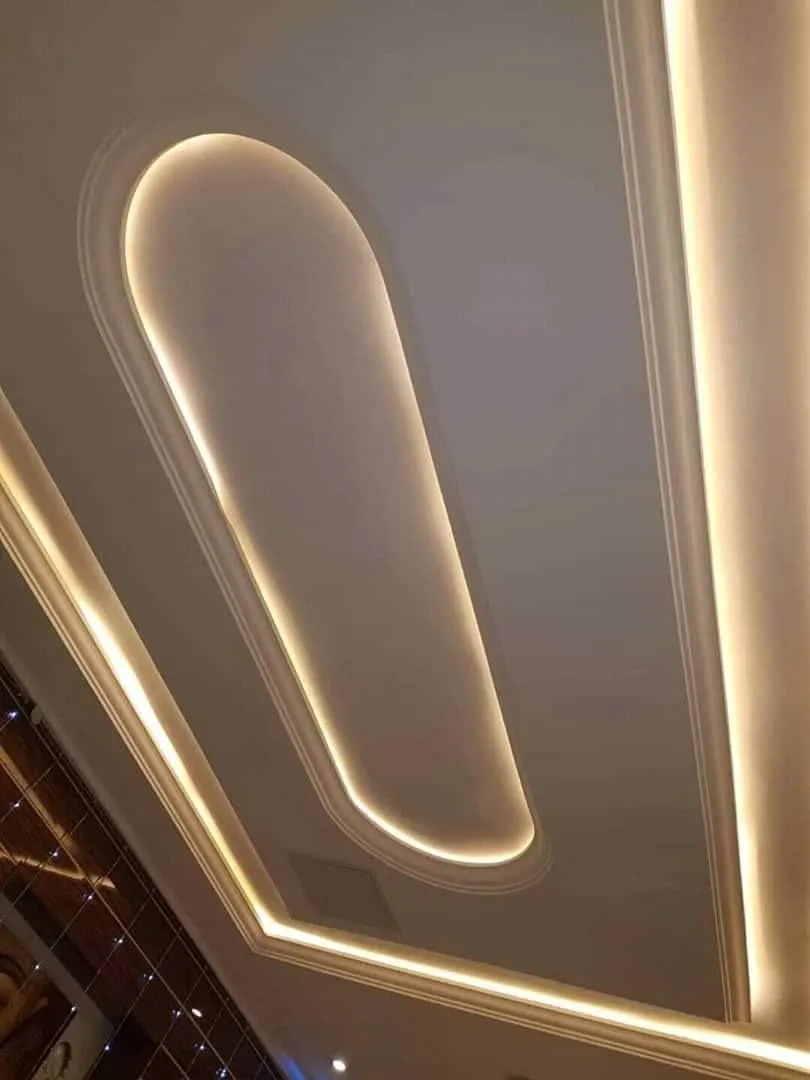 Finished ceiling cove lighting installation