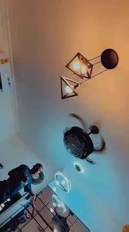 Video of pendant light fixtures and a ceiling fan installed