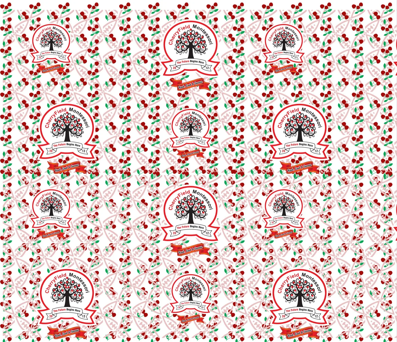 CherryField Montessori custom fabric print design