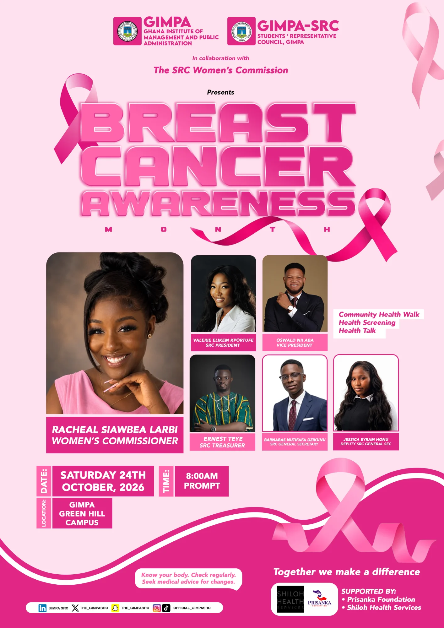 GIMPA-SRC Breast Cancer Awareness Month flyer design