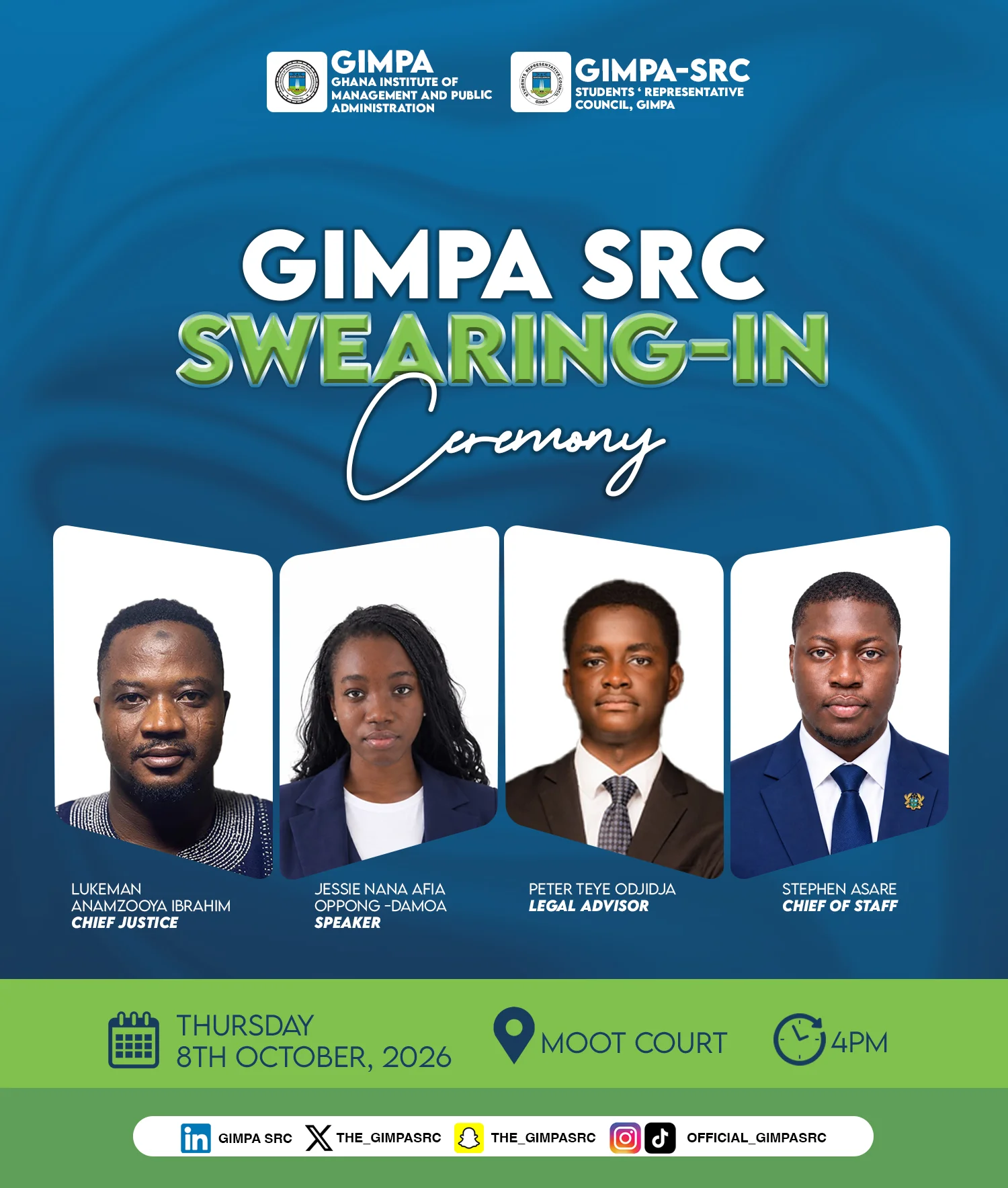 GIMPA SRC Swearing-In Ceremony flyer design