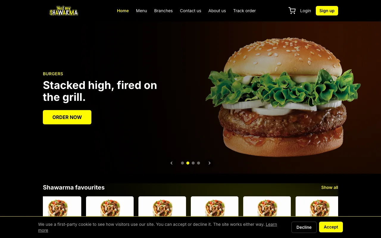Yes My Shawarma website preview